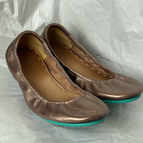 Preloved TIEKS by Gavrieli ROSÉ Full-grain Leather Ballet Flats Size 9 - Picture 3 of 11